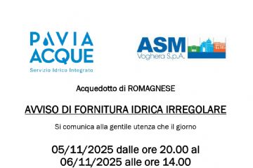 Avviso di fornitura idrica irregolare